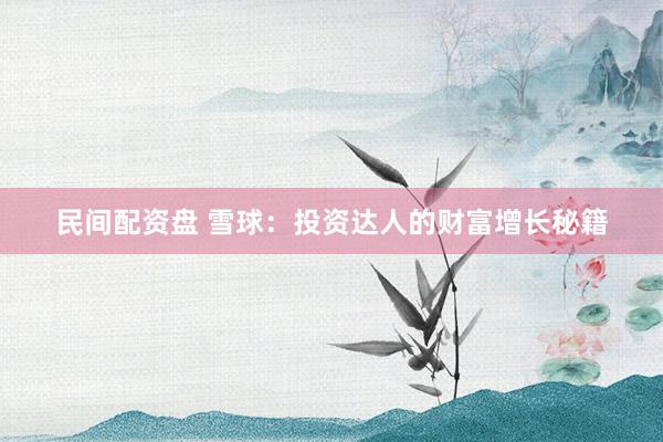 民间配资盘 雪球：投资达人的财富增长秘籍