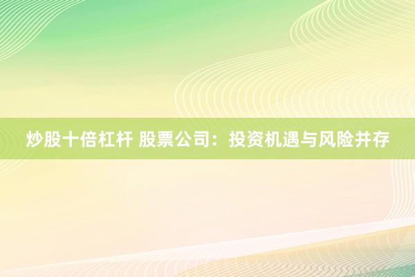 炒股十倍杠杆 股票公司：投资机遇与风险并存