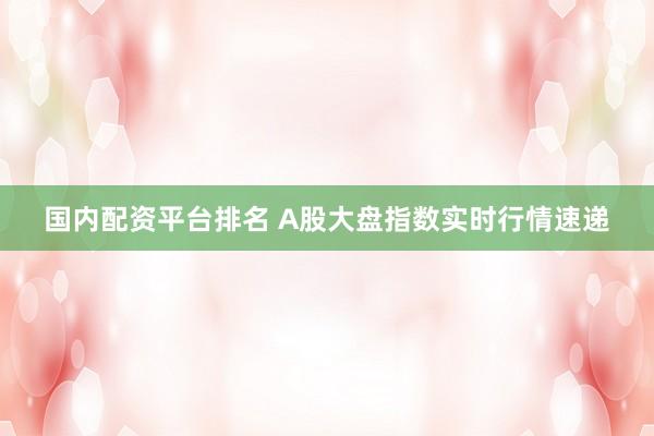国内配资平台排名 A股大盘指数实时行情速递