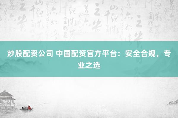 炒股配资公司 中国配资官方平台：安全合规，专业之选