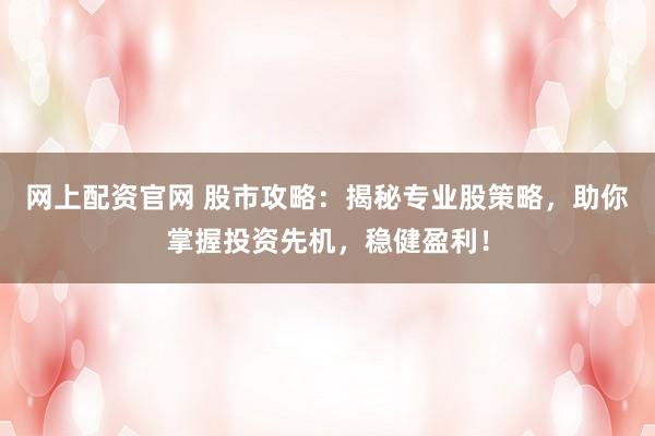 网上配资官网 股市攻略：揭秘专业股策略，助你掌握投资先机，稳健盈利！