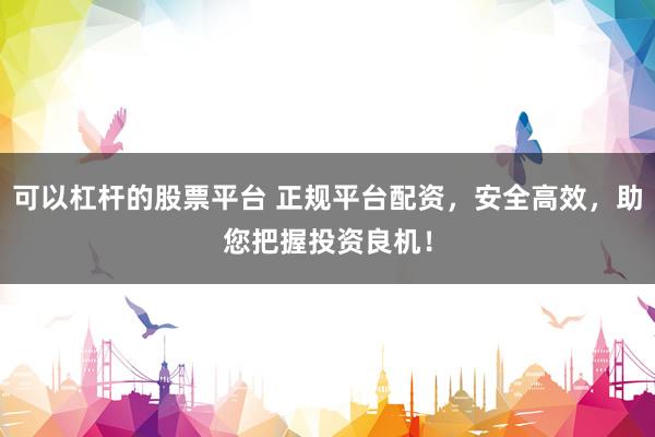 可以杠杆的股票平台 正规平台配资，安全高效，助您把握投资良机！