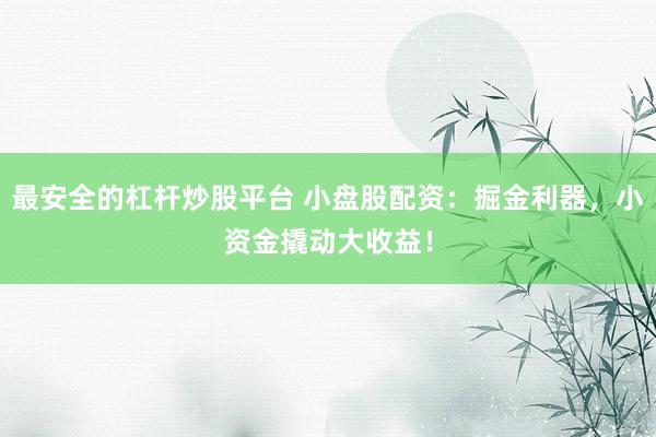 最安全的杠杆炒股平台 小盘股配资:掘金利器,小资金撬动大收益!