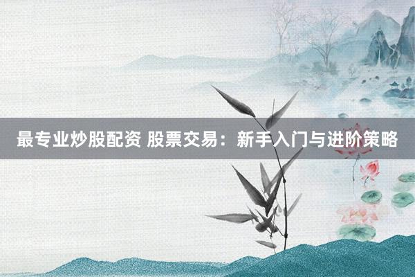 最专业炒股配资 股票交易:新手入门与进阶策略