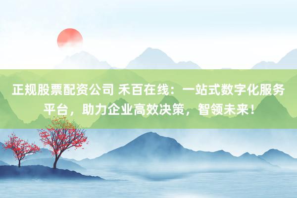 正规股票配资公司 禾百在线:一站式数字化服务平台,助力企业高效决策,智领未来!