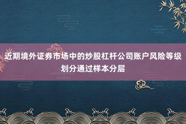 近期境外证券市场中的炒股杠杆公司账户风险等级划分通过样本分层