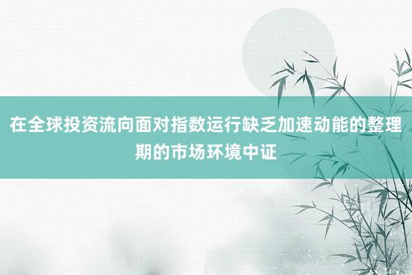 在全球投资流向面对指数运行缺乏加速动能的整理期的市场环境中证