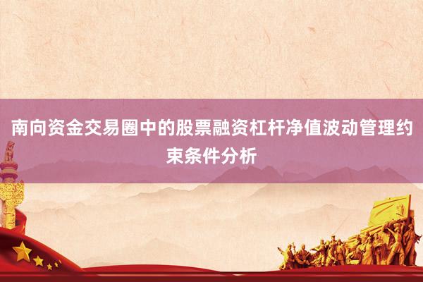 南向资金交易圈中的股票融资杠杆净值波动管理约束条件分析