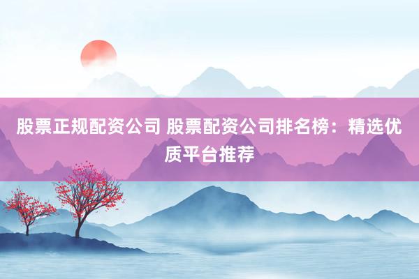 股票正规配资公司 股票配资公司排名榜：精选优质平台推荐